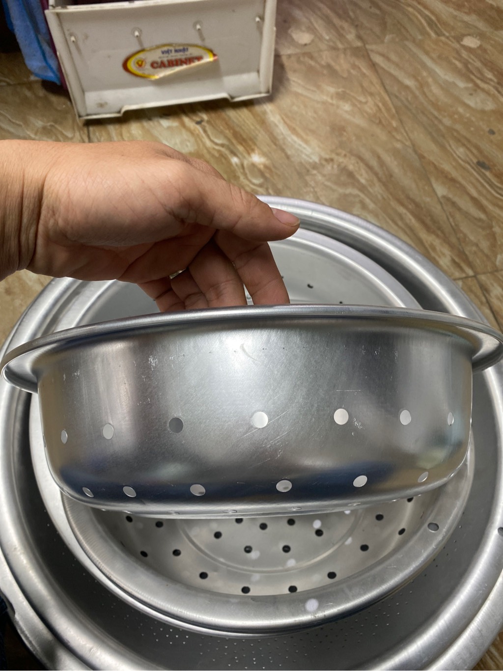 rổ rá nhôm kíp 37 cm