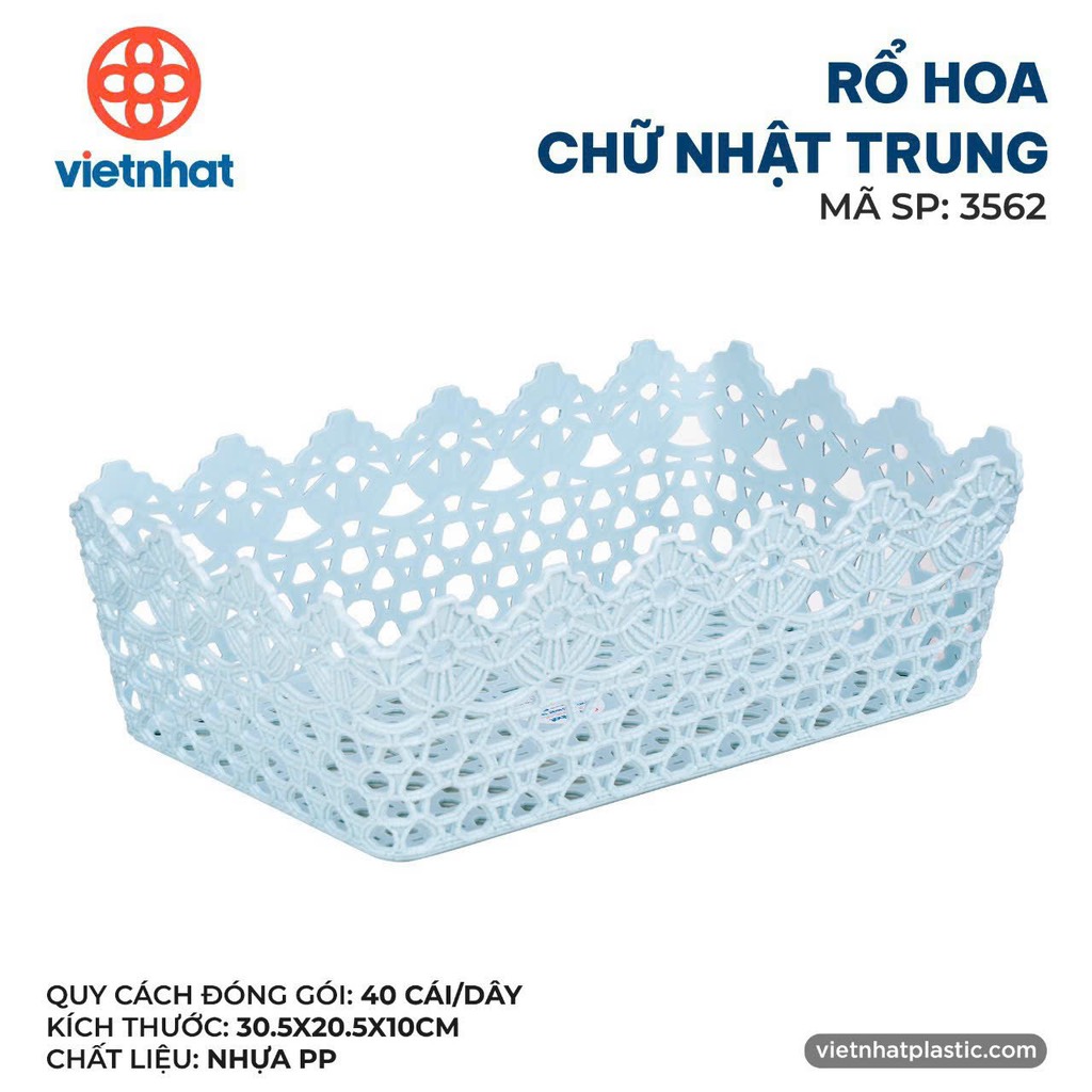 RỔ HOA CHỮ NHẬT TRUNG 3562