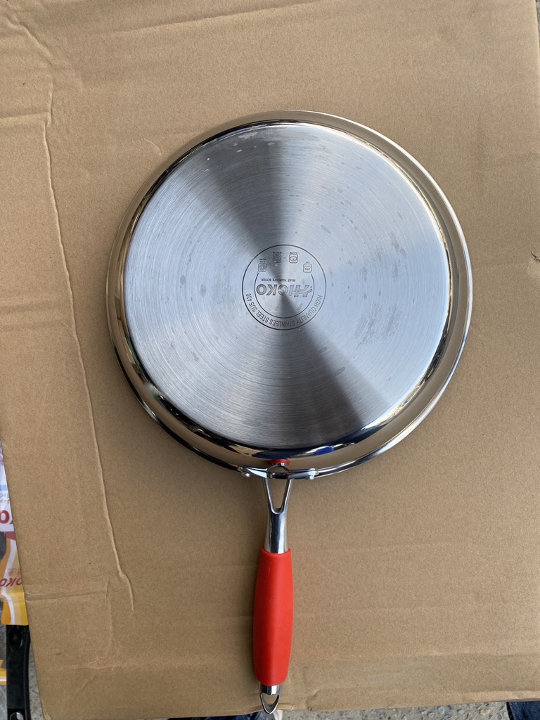 chảo inox đáy từ liền khối 30 cm hioko