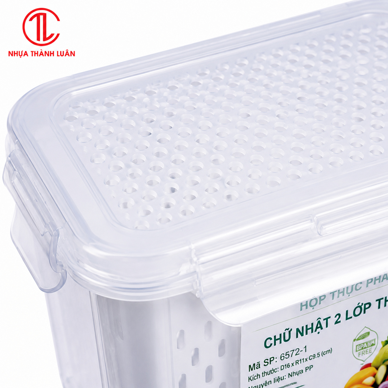 HỘP THỰC PHẨM CHỮ NHẬT 2 LỚP THÁI BÉ HOKORI 6572-1