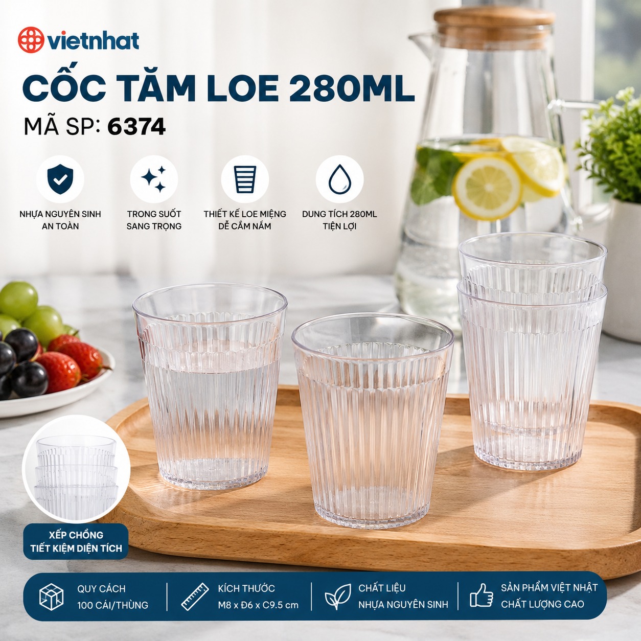 CỐC TĂM LOE 280ML 6374