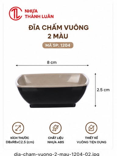 ĐĨA CHẤM VUÔNG 2 MÀU 1204