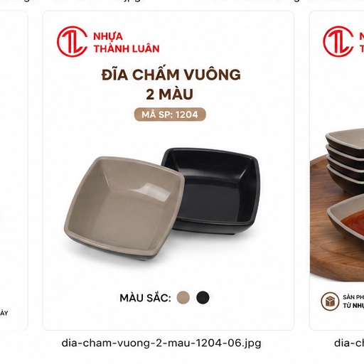 ĐĨA CHẤM VUÔNG 2 MÀU 1204