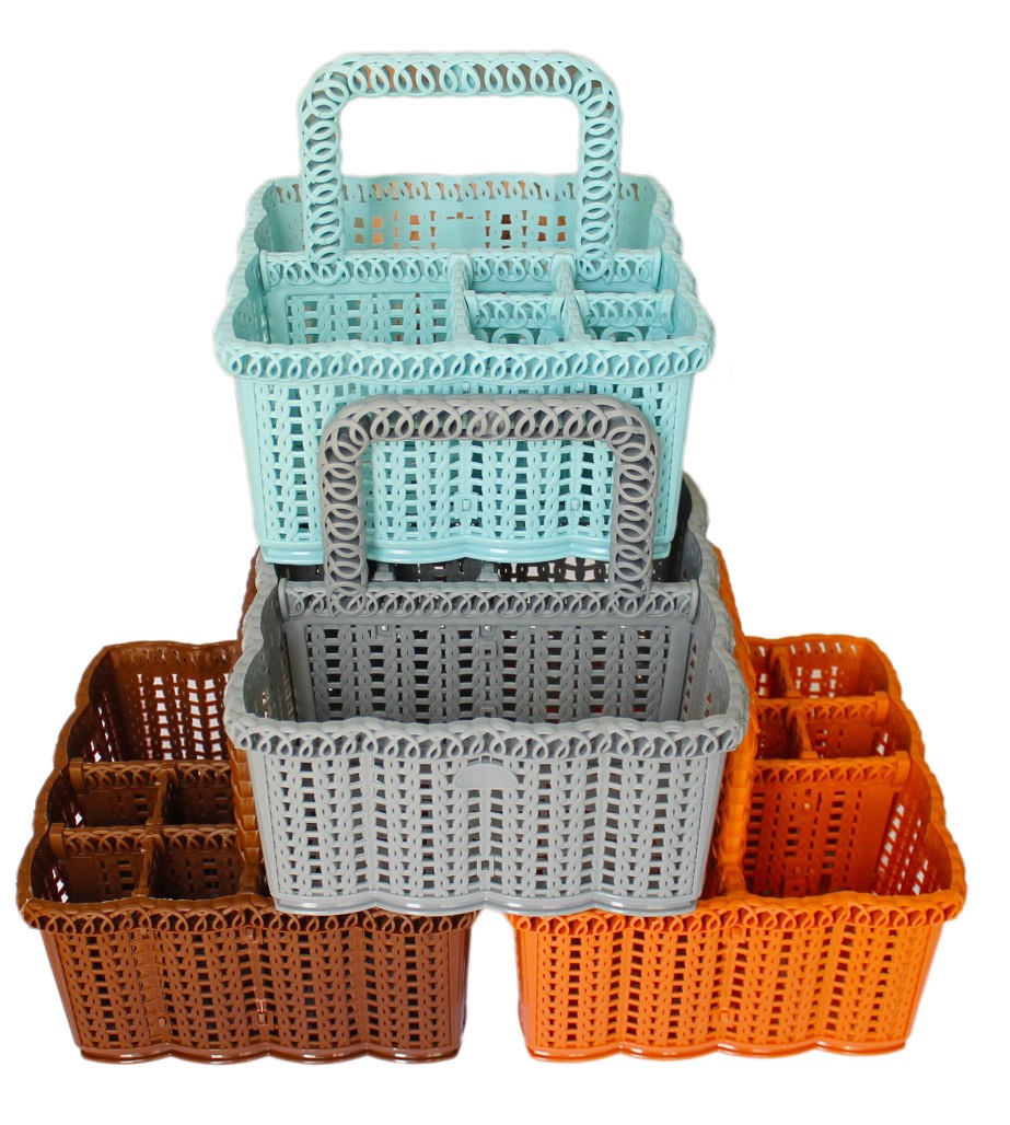 rổ vuông trung 6 ngăn có quai TL 054