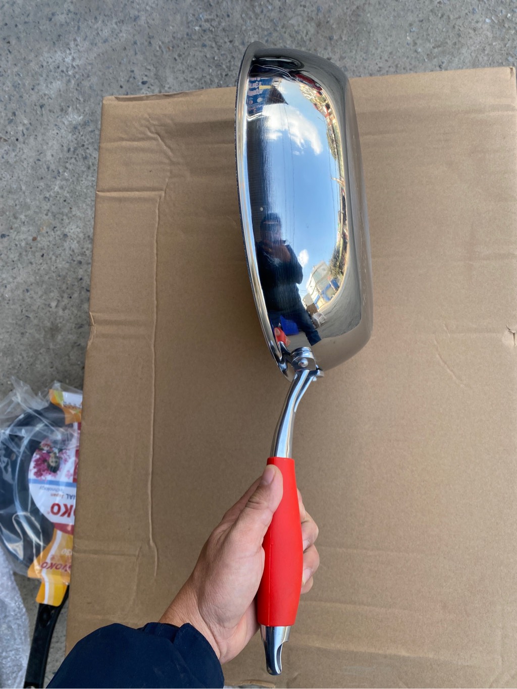 chảo inox liền khối  đáy từ 28 cm hioko