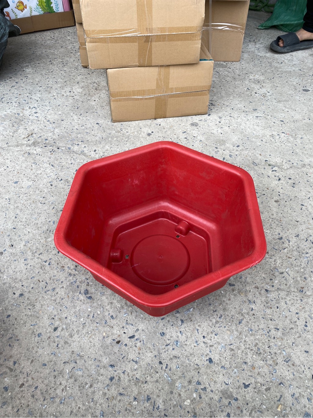chậu hoa lục giác 420 nâu TT