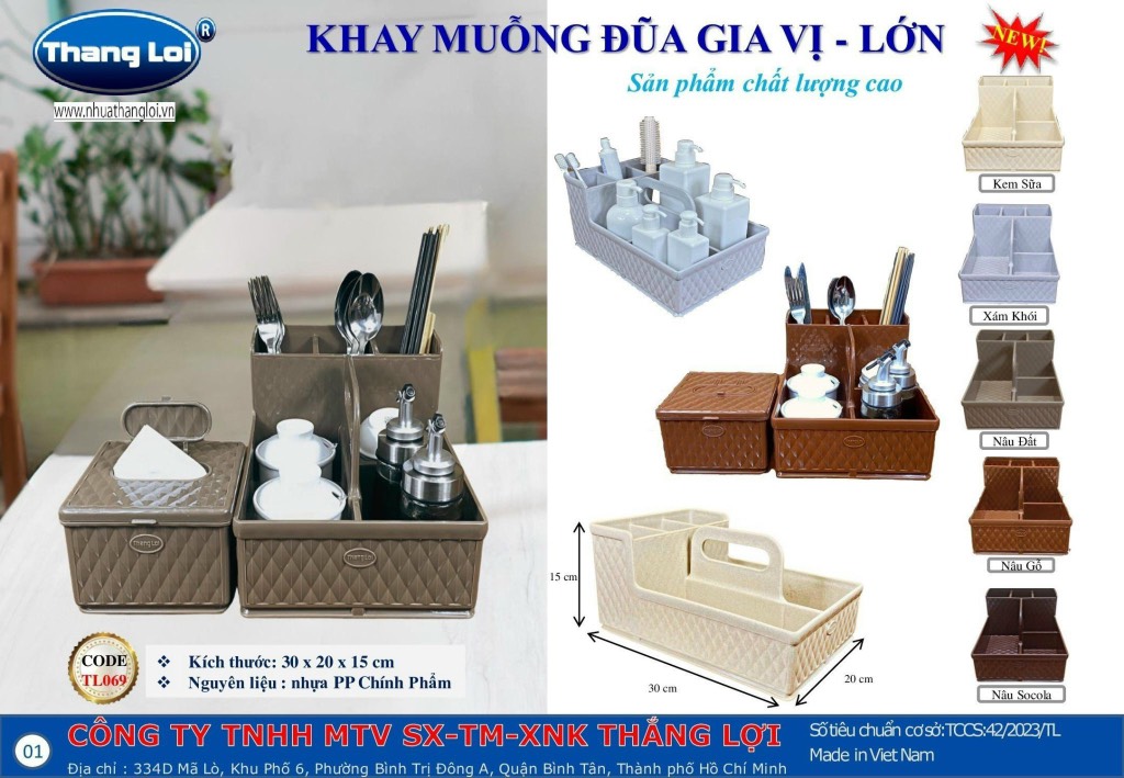 Khay muỗng đũa gia vị-lớn TL 069