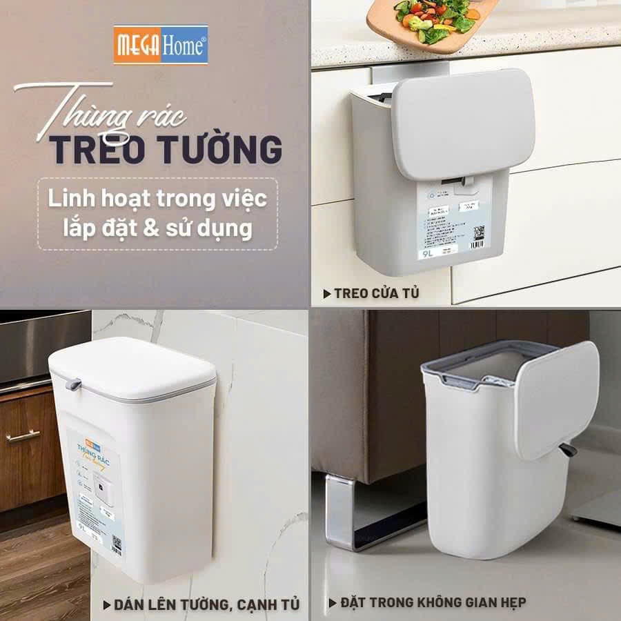 thùng rác treo tường megahome 9L
