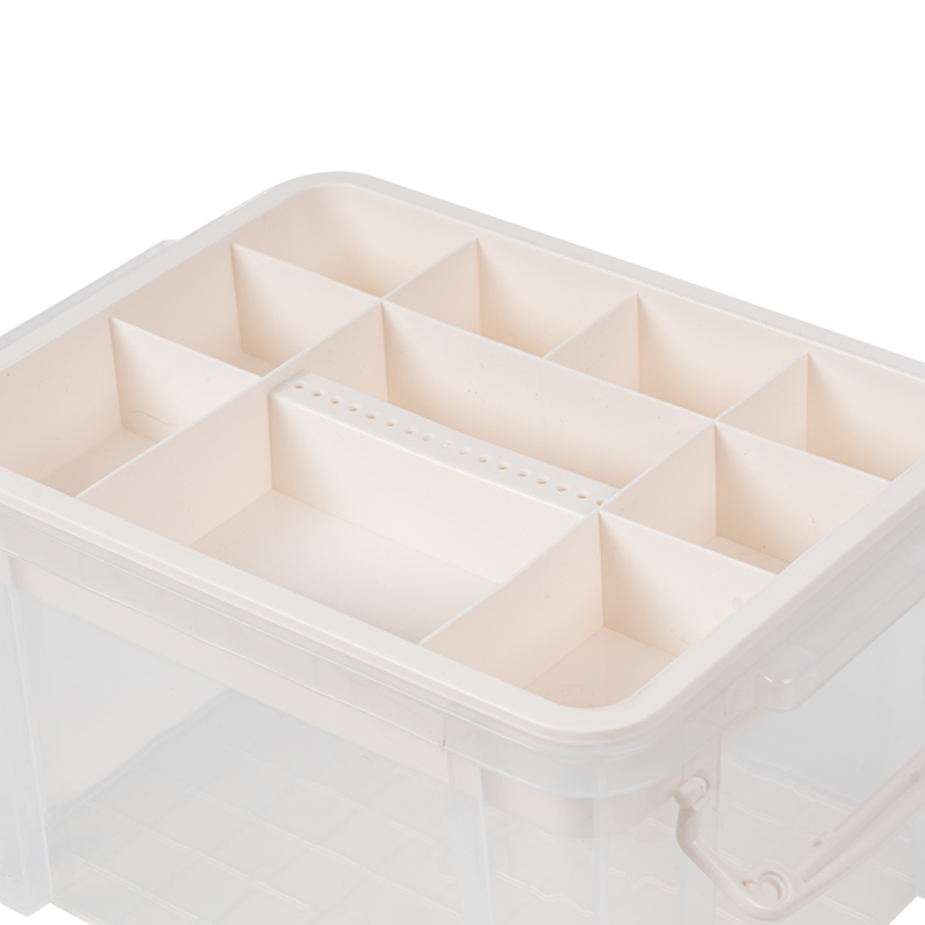 Hộp đựng đồ y tế gia đình 6576-1 nhựa trong suốt có quai sách có khóa 2 lớp tiện lợi  aladanh-net-vn