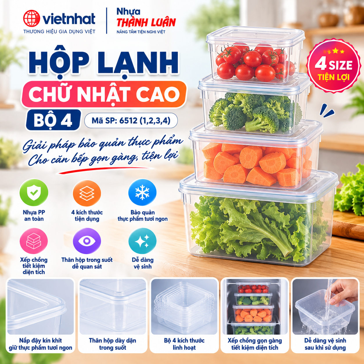 HỘP LẠNH CHỮ NHẬT CAO BỘ 4 -6512 (1.2.3.4)