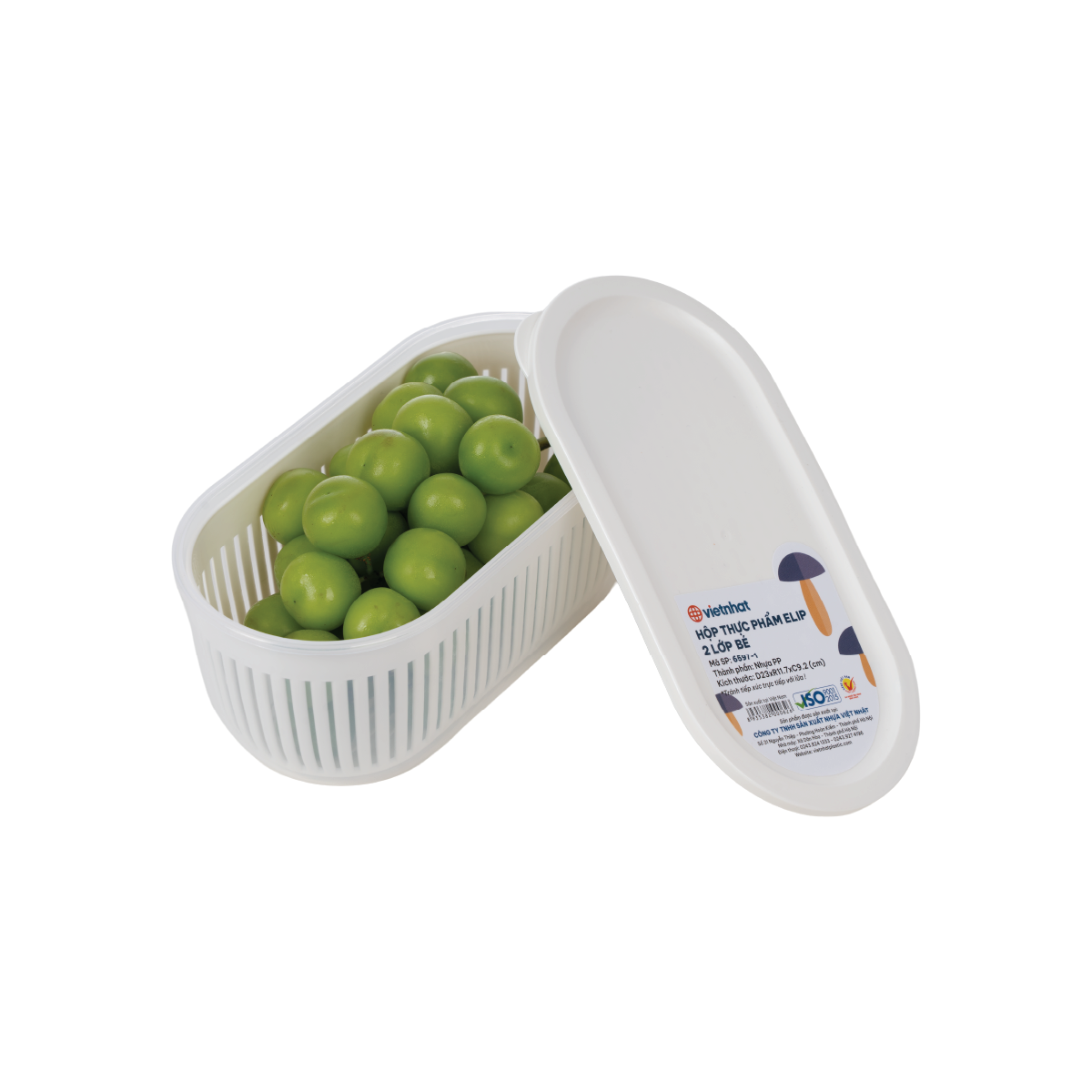 HỘP THỰC PHẨM ELIP 2 LỚP BÉ 6597-1