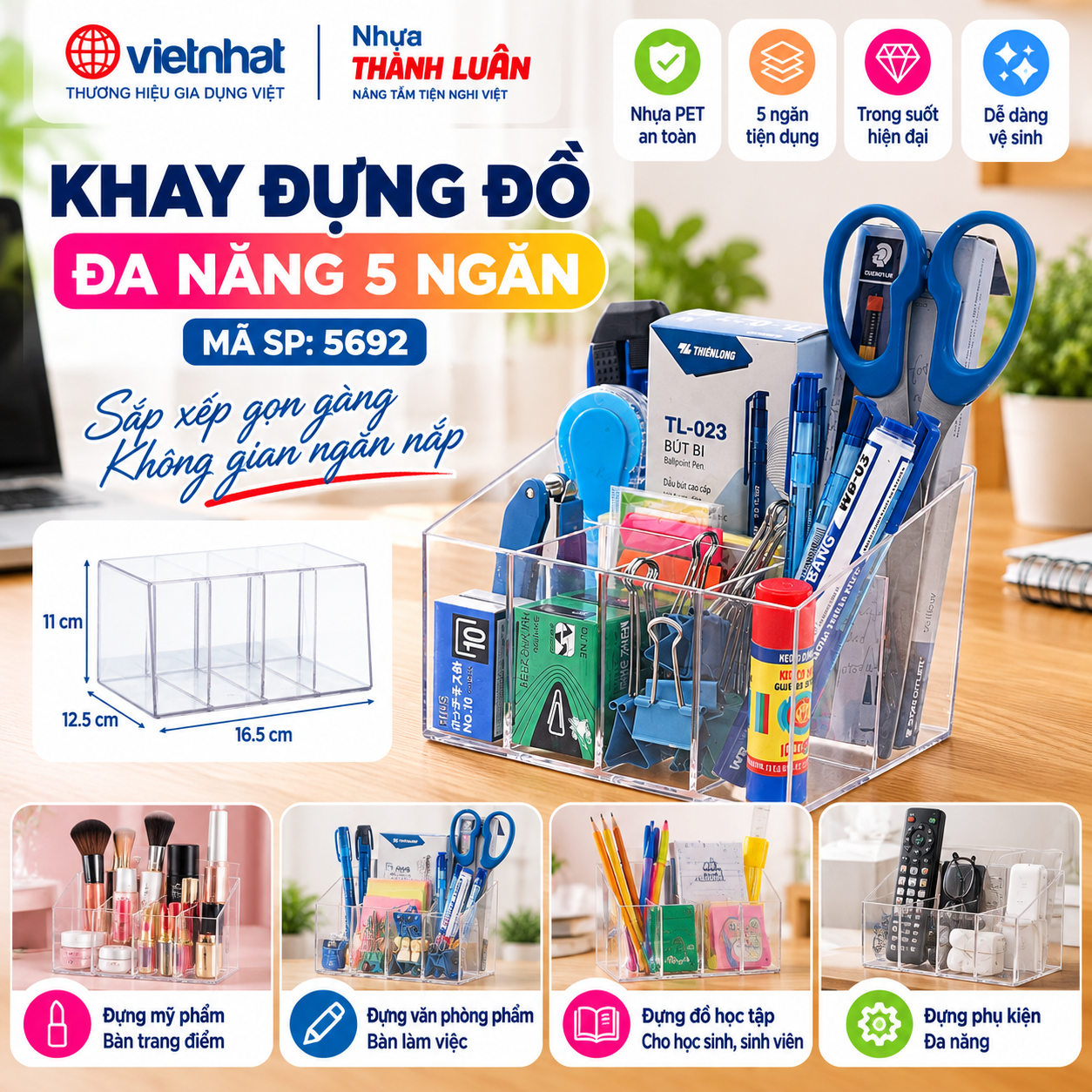 KHAY ĐỰNG ĐỒ ĐA NĂNG 5 NGĂN 5692