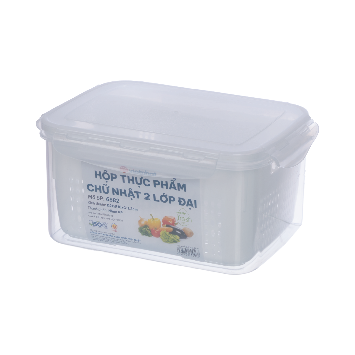 HỘP THỰC PHẨM CHỮ NHẬT 2 LỚP ĐẠI 6582