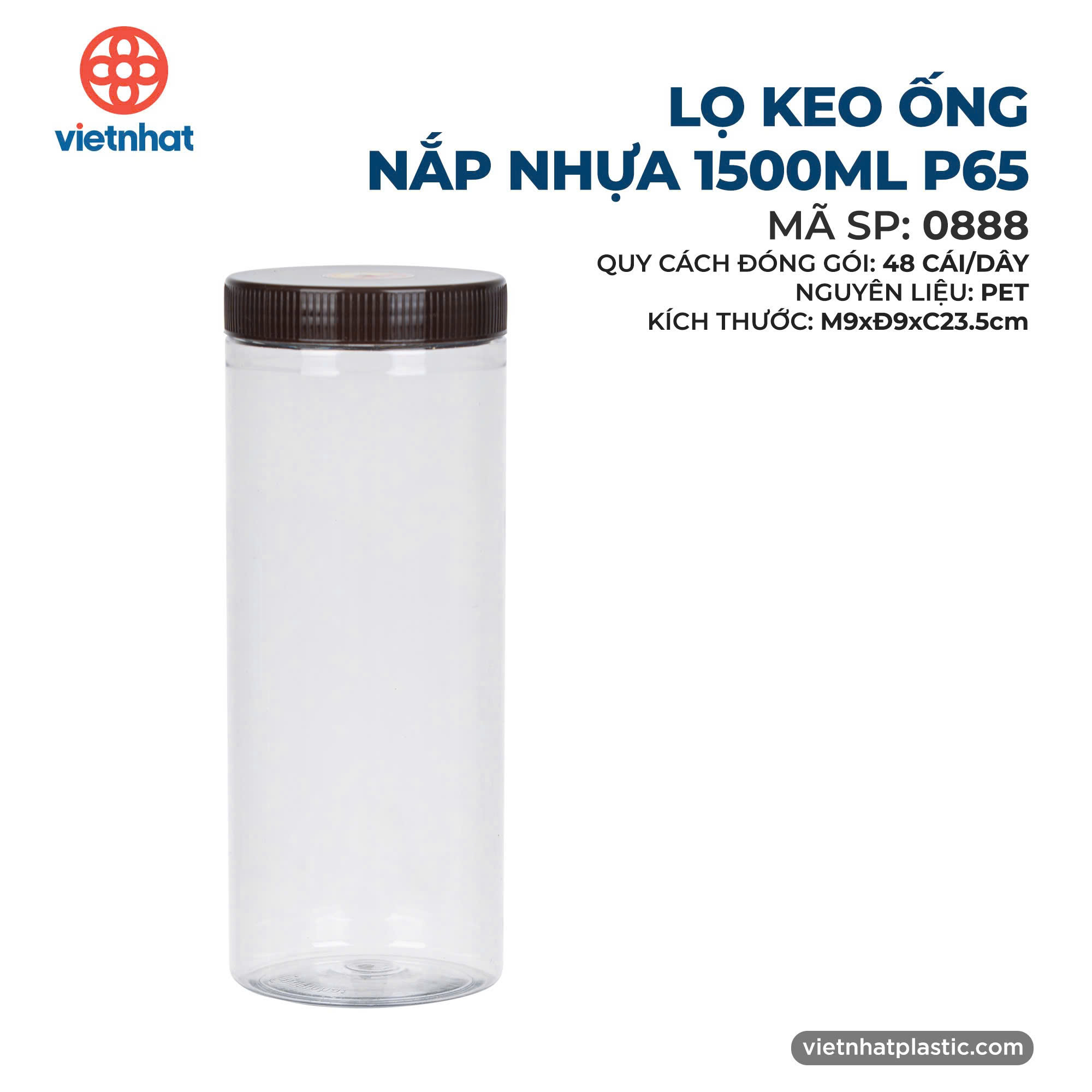 LỌ KEO ỐNG NẮP NHỰA 1500ML P65-0888