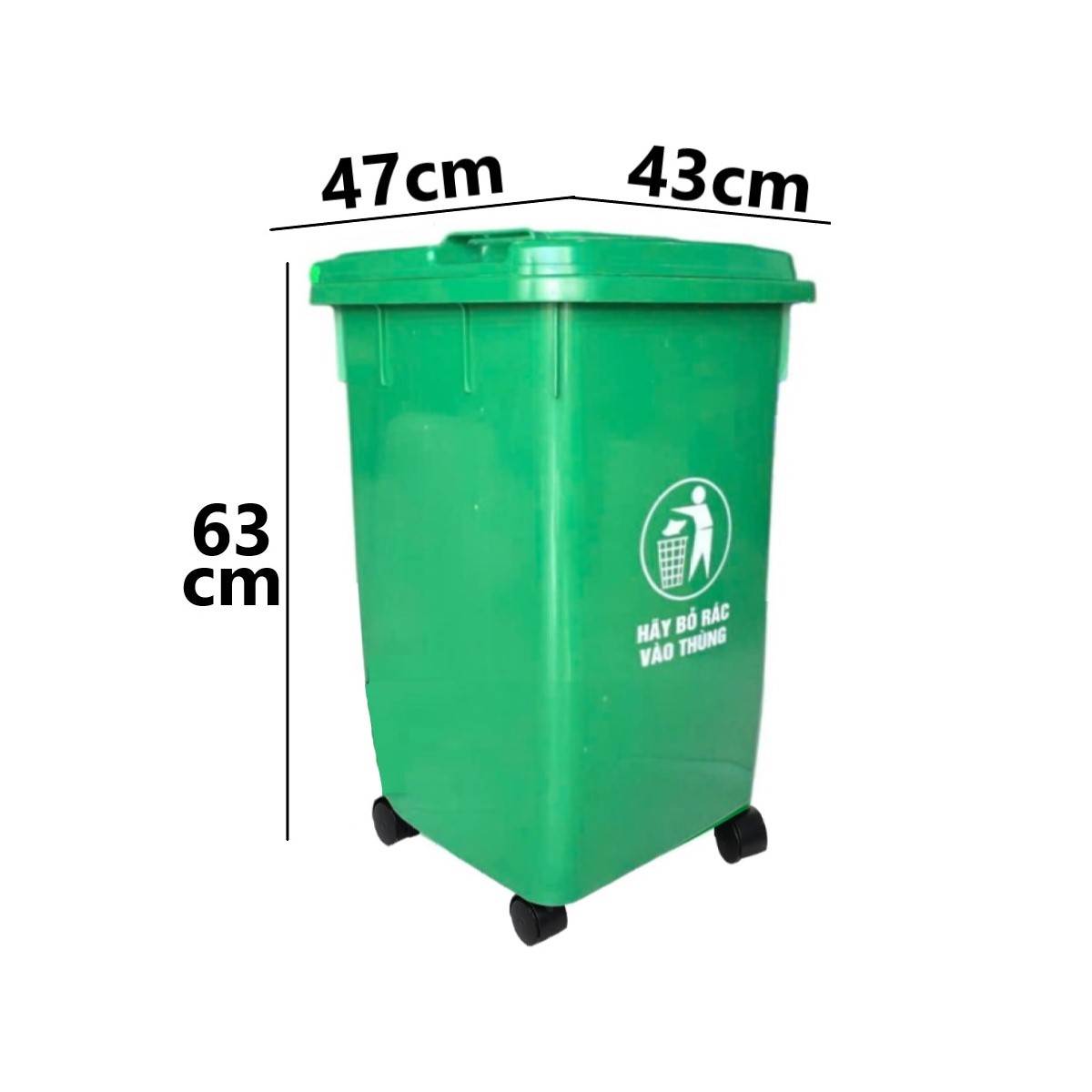 THÙNG RÁC CÓ BÁNH XE 60L GLCC 9100