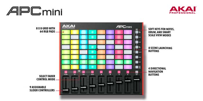Chi tiết các chức năng của Bàn Điều khiển Akai APC Mini MK2