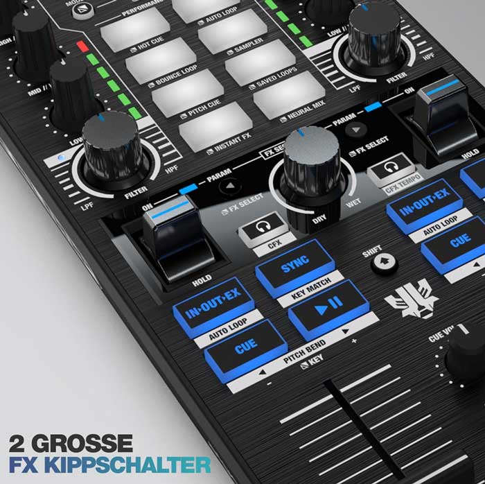 Bàn DJ Mixer Reloop Mixtour Pro Nhỏ Gọn có đầy đủ các tính năng cơ bản 