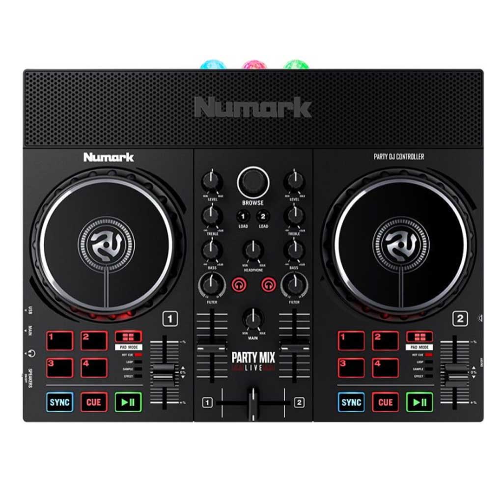 Mặt chính diện của Bàn DJ Numark Party Mix Live - Có Sẵn Loa 