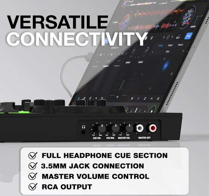 Bàn DJ Reloop Buddy đa dạng cổng kết nối 
