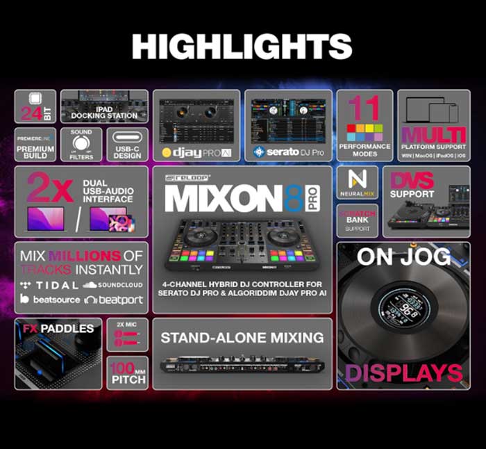 Các tính năng nổi bật của Bàn DJ Reloop Mixon 8 Pro Controller