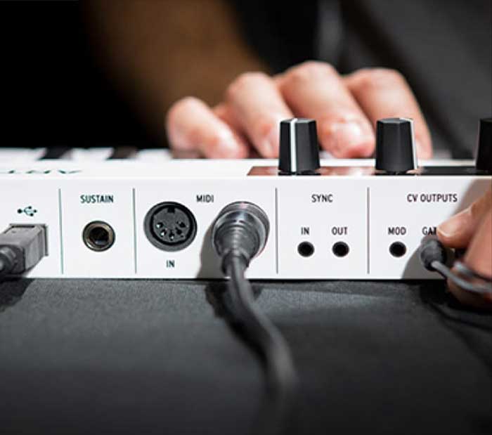 Arturia Keystep 37 Keyboard Controller các cổng kết nối của em ấy 