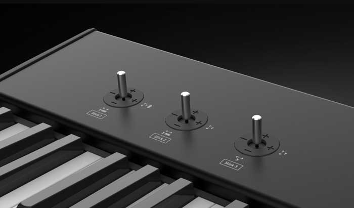 Thiết kế các phím và thanh xoay hiện đại MIdi Controller Studiologic SL88 Studio giúp bạn làm chủ phòng thu
