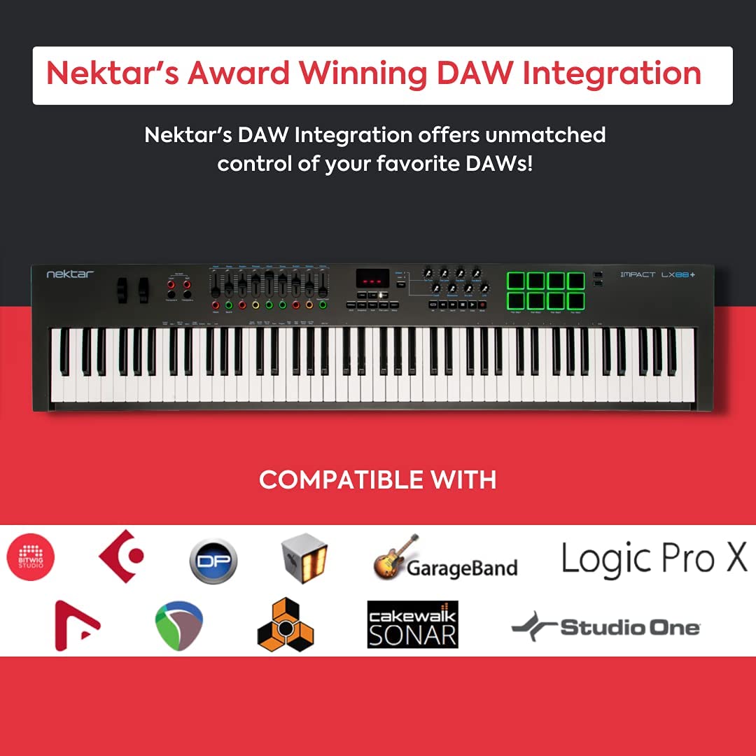 Bàn phím Midi Nektar Impact LX88+ kết nối được với đa ứng dụng 