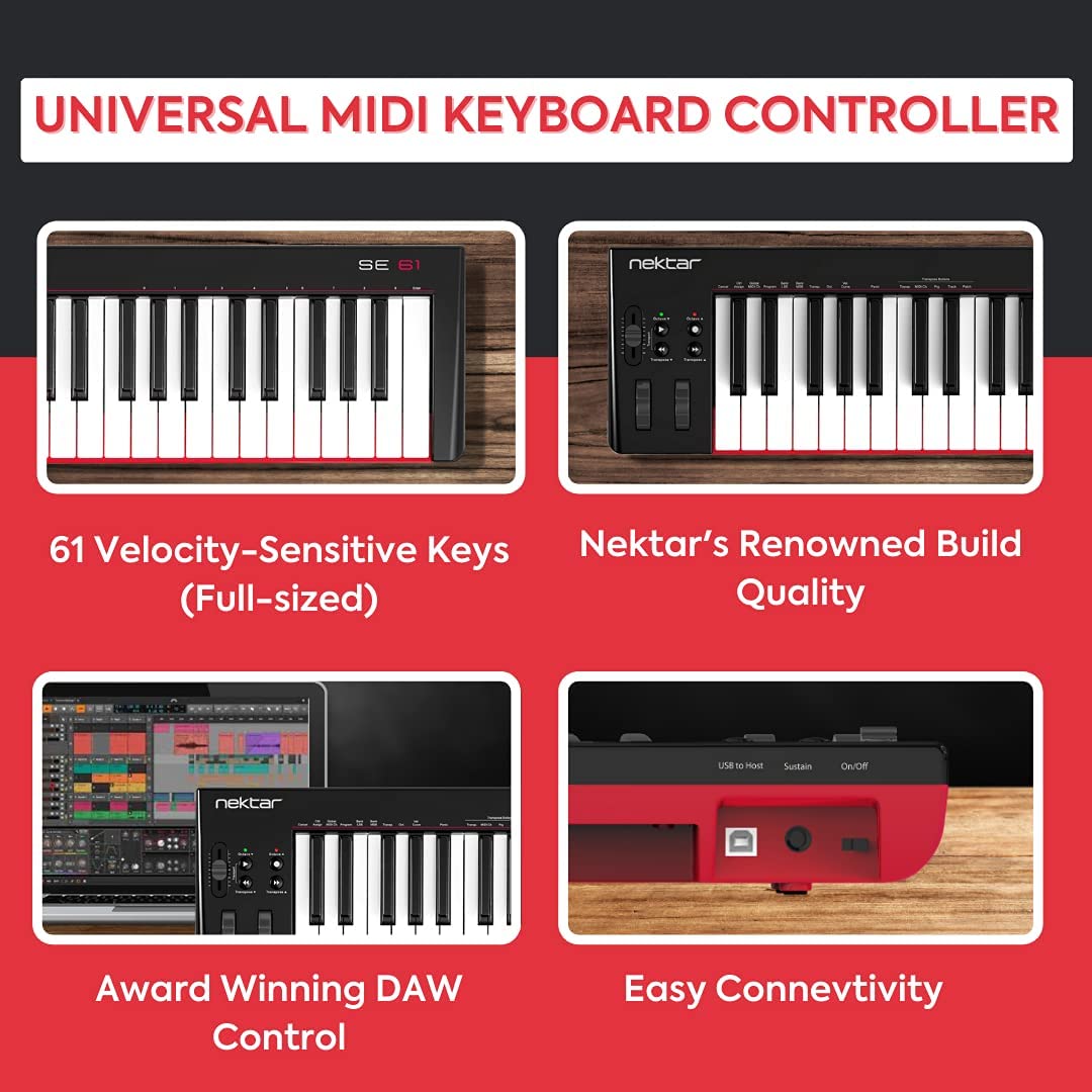 Tổng quan về chi tiết của  Nektar SE61 Midi Controller