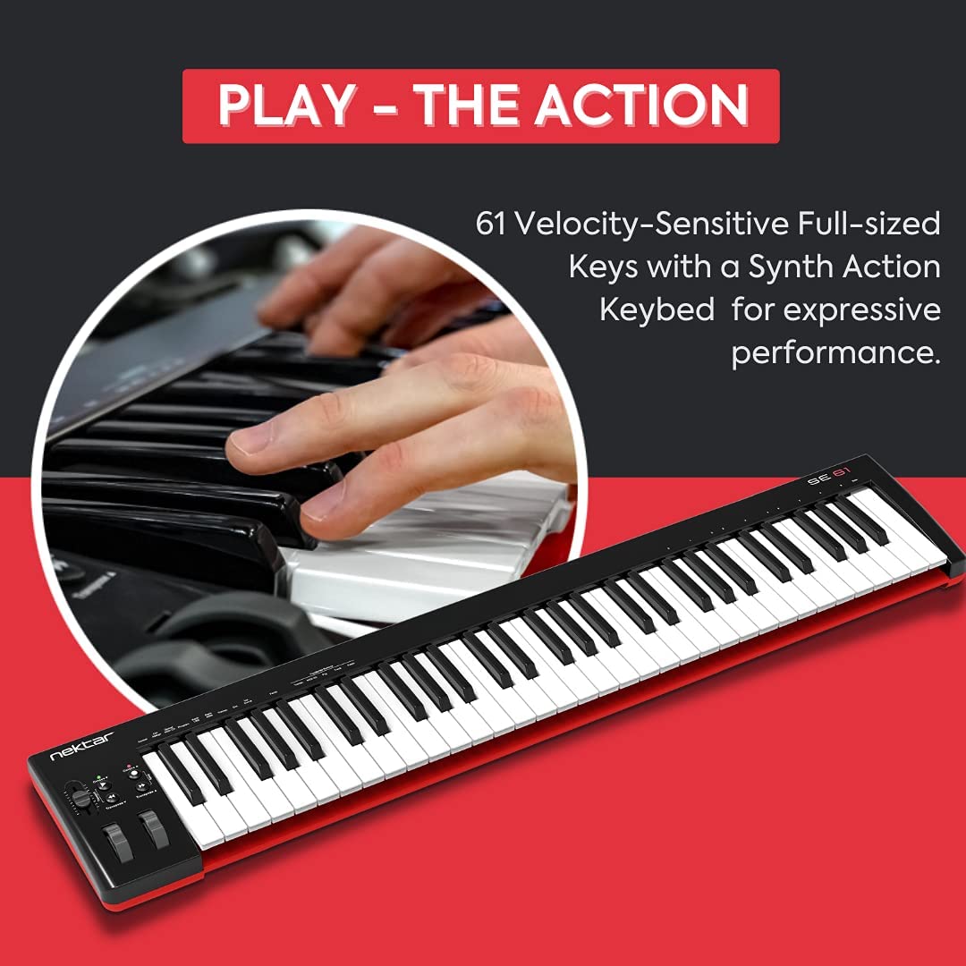 Nektar SE61 Midi Controller thiết kế các phím khiến bạn cảm nhận như một chiếc piano thực thụ