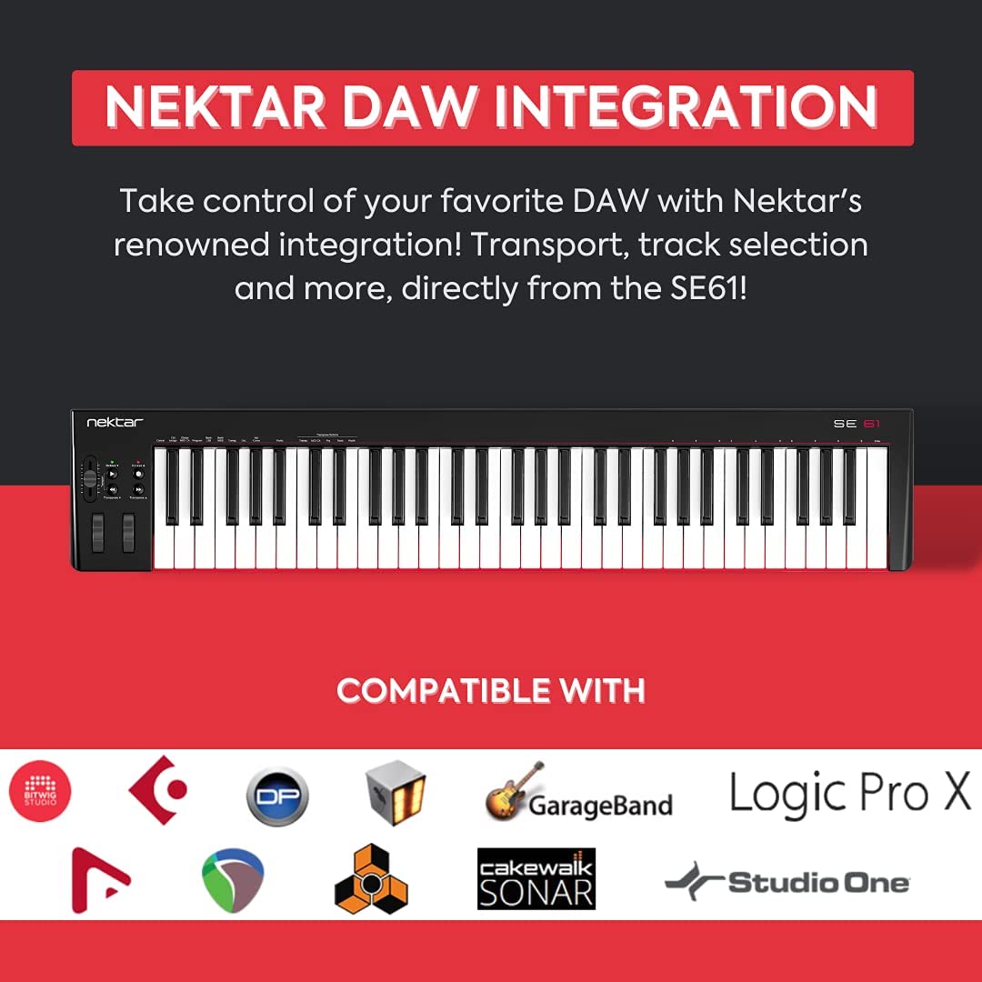 Phần mềm mà Nektar SE61 Midi Controller có thể kết nối 