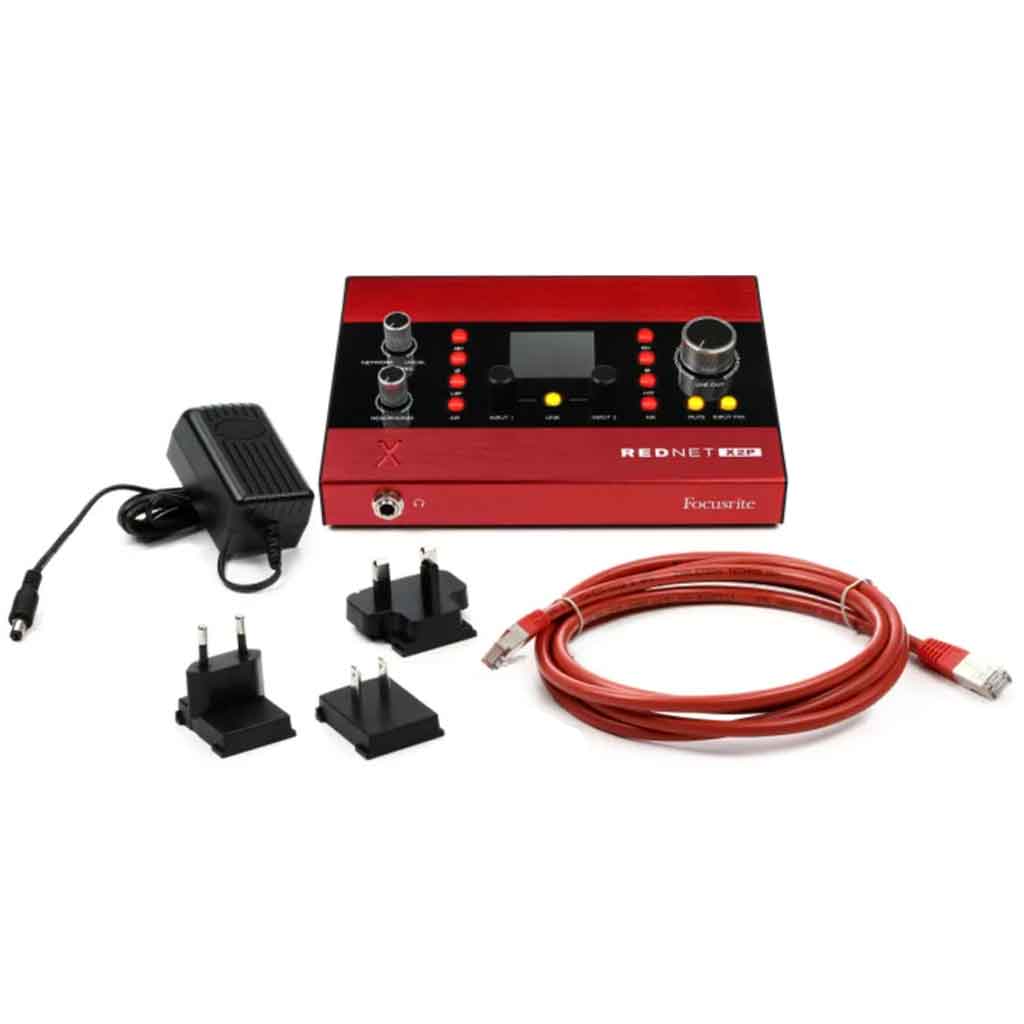 Các phụ kiện âm thành đi kèm với Focusrite RedNet X2P Ethernet 