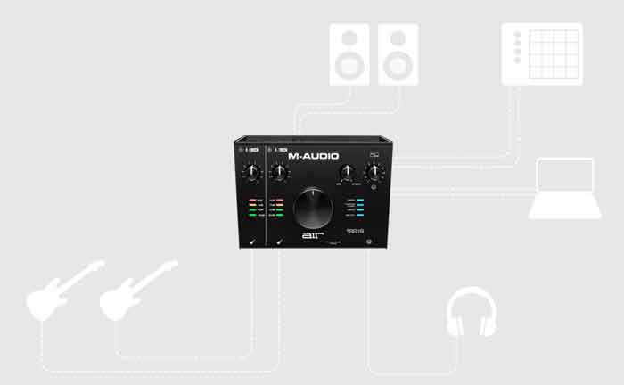 Chi tiết các thiết bị có thể kết nối với Sound card thu âm M-Audio AIR 192|6 