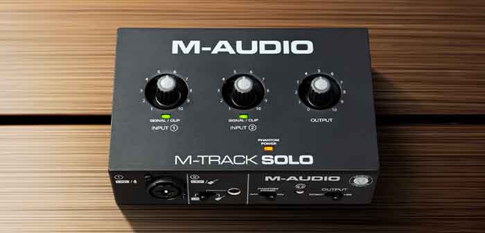 Sound Card M-Audio M-Track Solo thiết kế tối giản kèm hiệu suất vượt trội là sản phẩm không thể thiếu trong các phòng thu chuyên nghiệp 