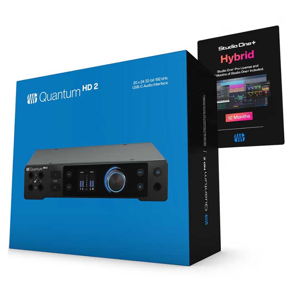 Khi sở hữu Sound Card PreSonus Quantum HD 2 bạn được tặng bộ phần mềm Studio One+ trong vòng  tháng