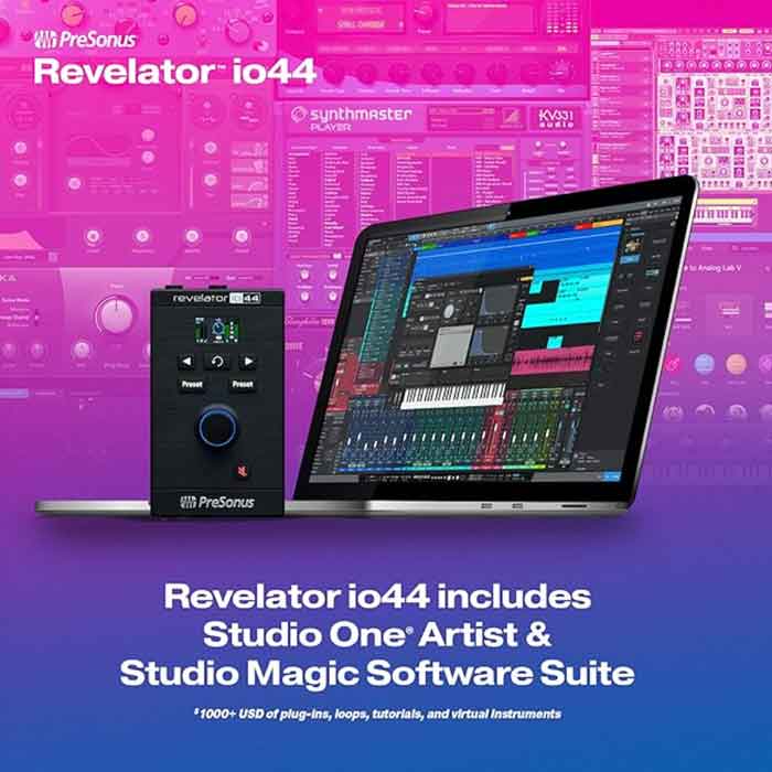 Sound Card PreSonus Revelator io44 người dùng có thể dễ dàng điều chỉnh thông số qua phần mềm