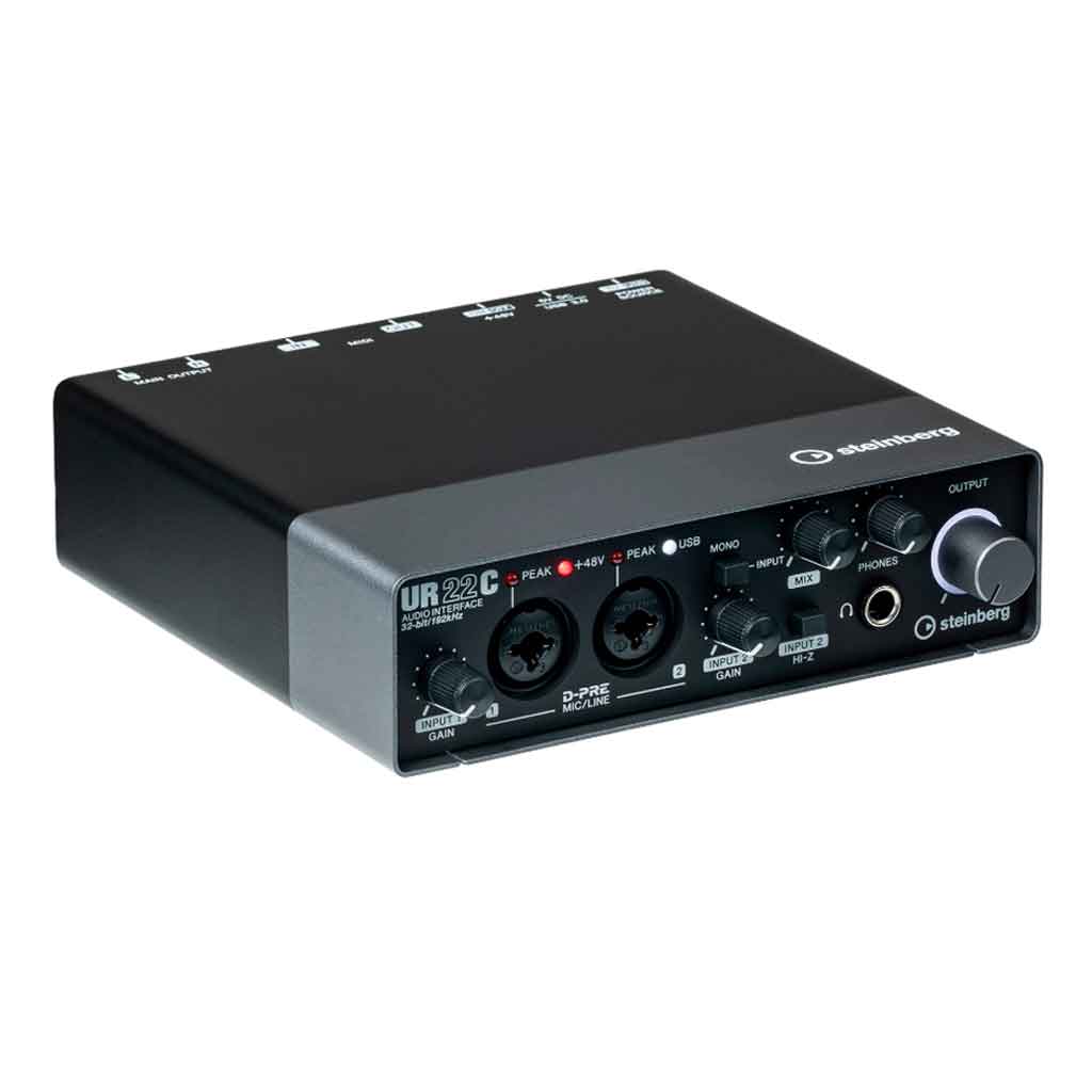 Sound Card Steinberg UR22C có cổng USB-C mang đến tốc độ truyền tải dữ liệu nhanh chóng và ổn định
