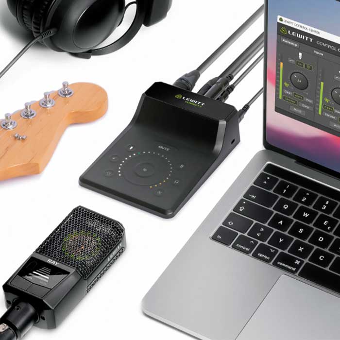 Sound Card Thu âm Lewitt Connect 2 cung cấp 2 đầu vào cho micro và nhạc cụ, cùng 2 đầu ra cho loa hoặc tai nghe, phục vụ tốt nhu cầu thu âm cơ bản.