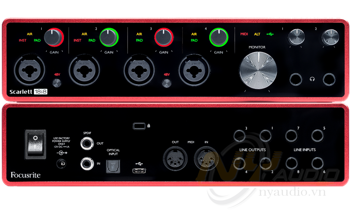 Sound Card Thu Âm Focusrite Scarlett 18i8 (3rd Gen) giá tốt bảo hành 3 năm