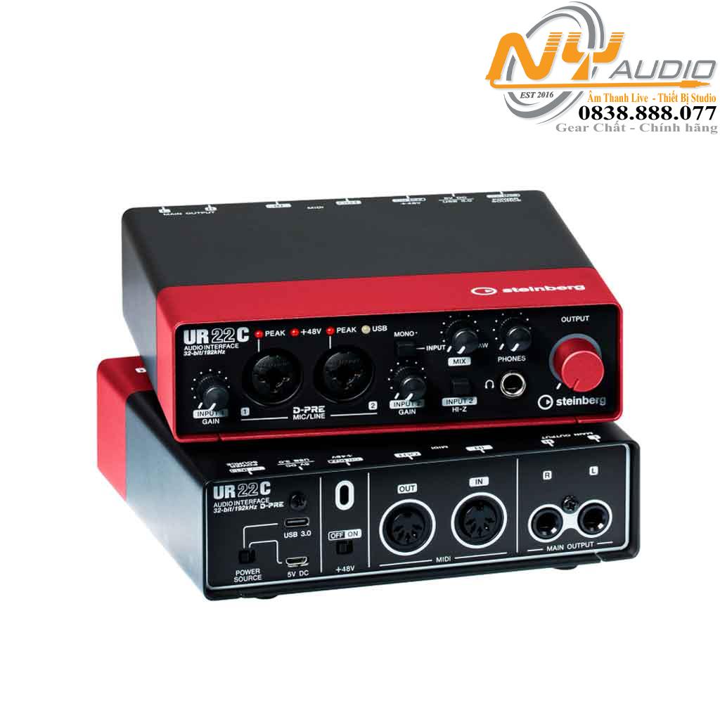Sound Card Steinberg UR22C | 2x2 -32bit- USB 3.0 Audio Interface - Chuyên thu âm & Sản xuất âm thanh trong phòng thu
