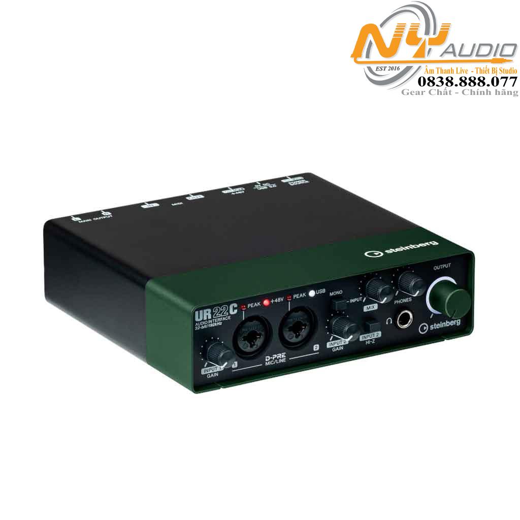 Sound Card Steinberg UR22C | 2x2 -32bit- USB 3.0 Audio Interface - Chuyên thu âm & Sản xuất âm thanh trong phòng thu