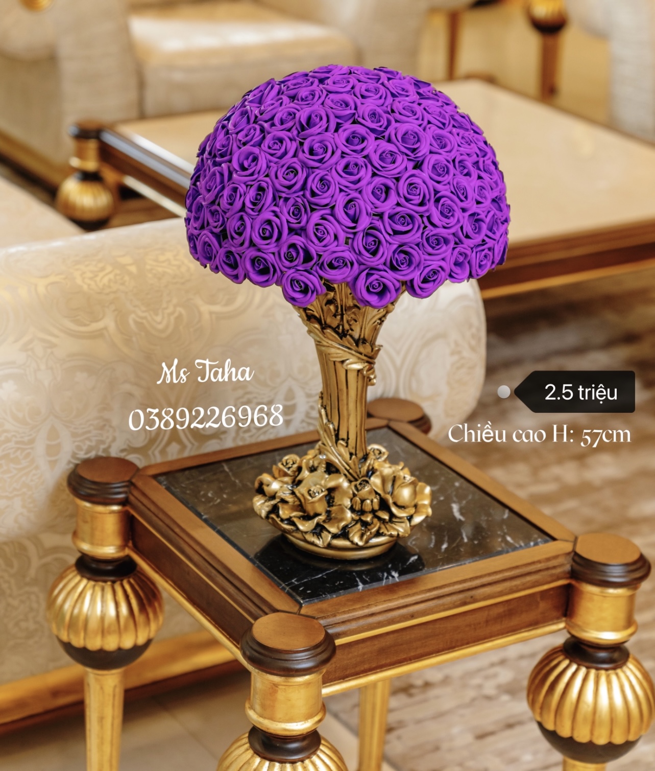 Bình Hoa Hồng Châu Âu 2.5X-Tím