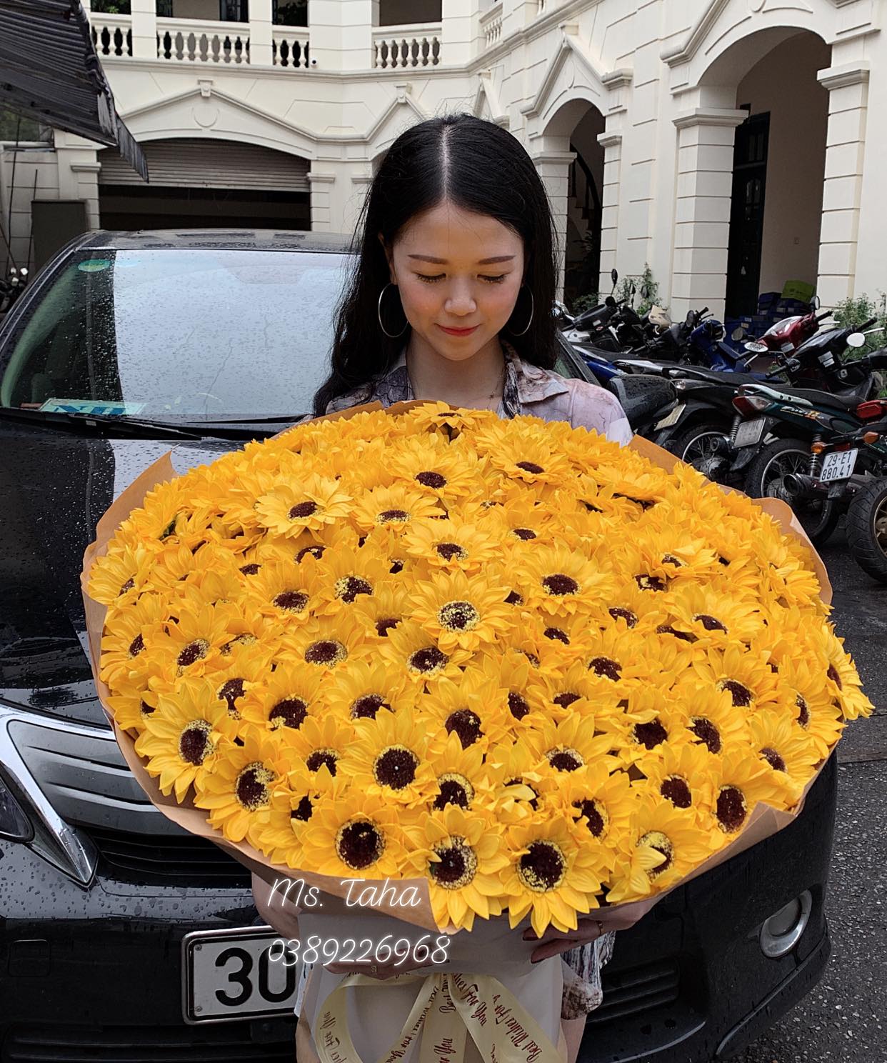 Bó hướng dương tròn