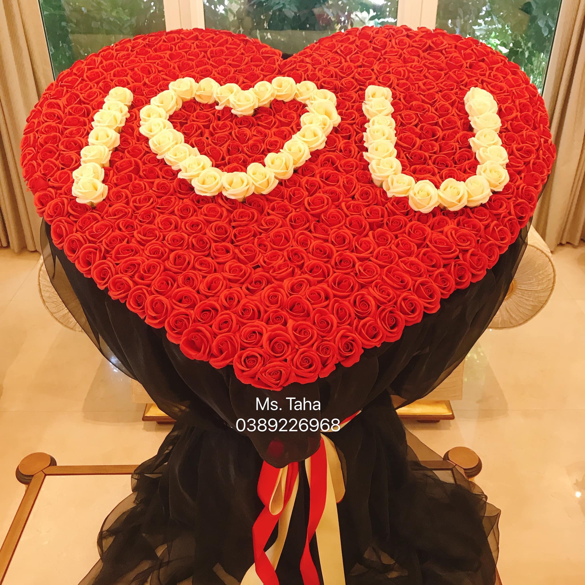 500 bông trái tim-chữ I LOVE U