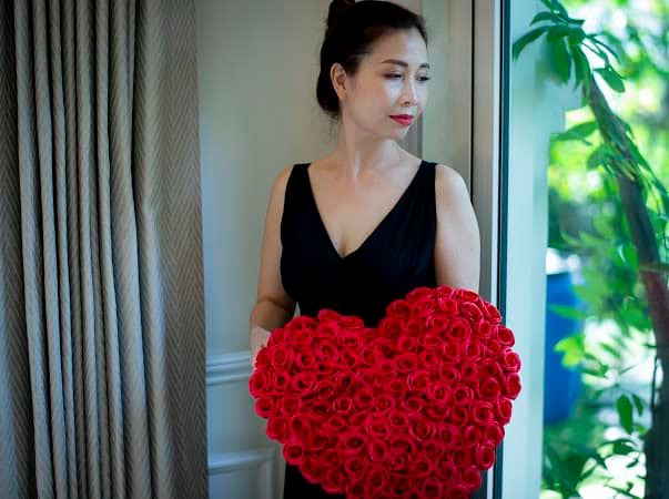 Trái tim hoa hồng 2 mặt 2x