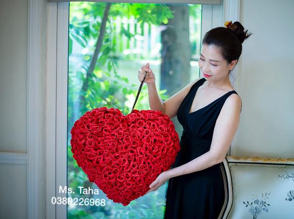 Trái tim hoa hồng 2 mặt 3x