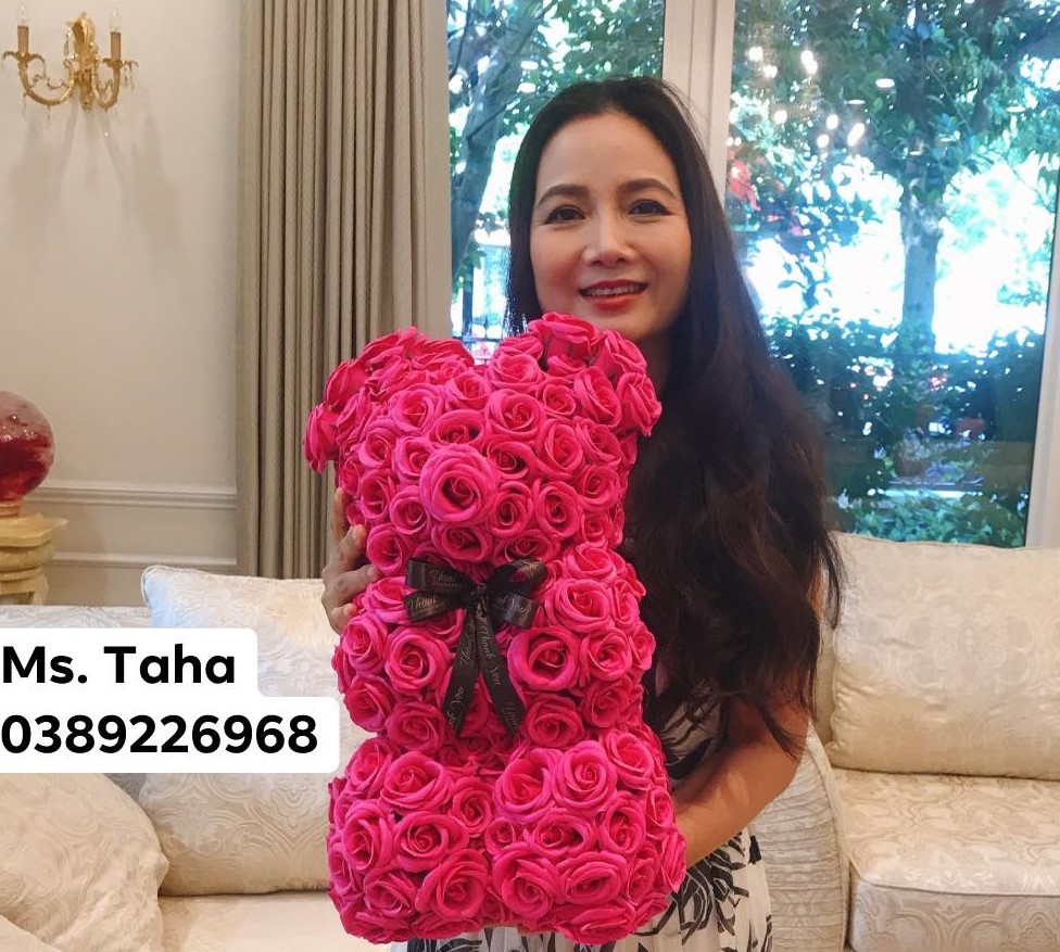 Hoa Gấu Teddy 2.5X- Hồng đậm