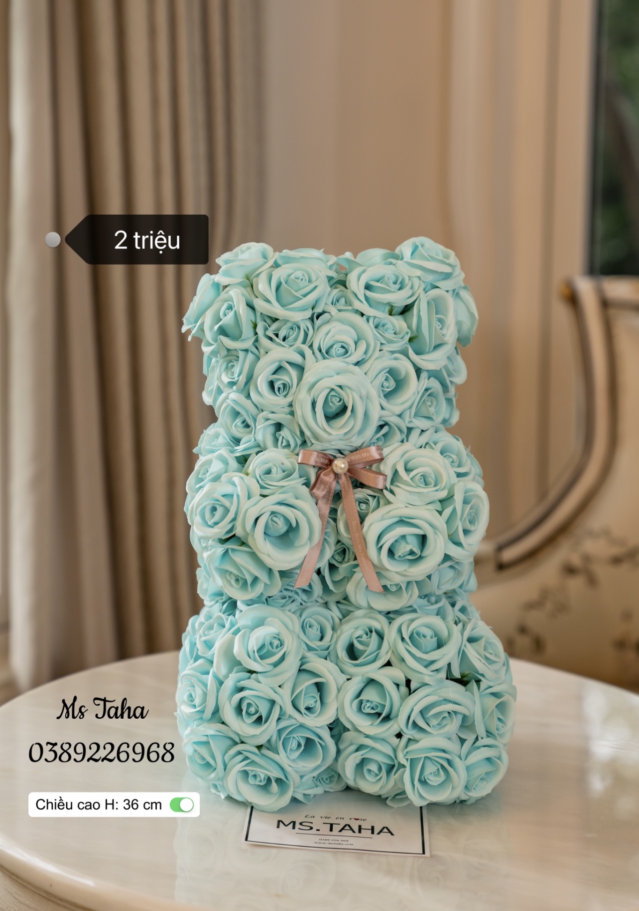 Hoa Gấu Teddy 2X-Xanh