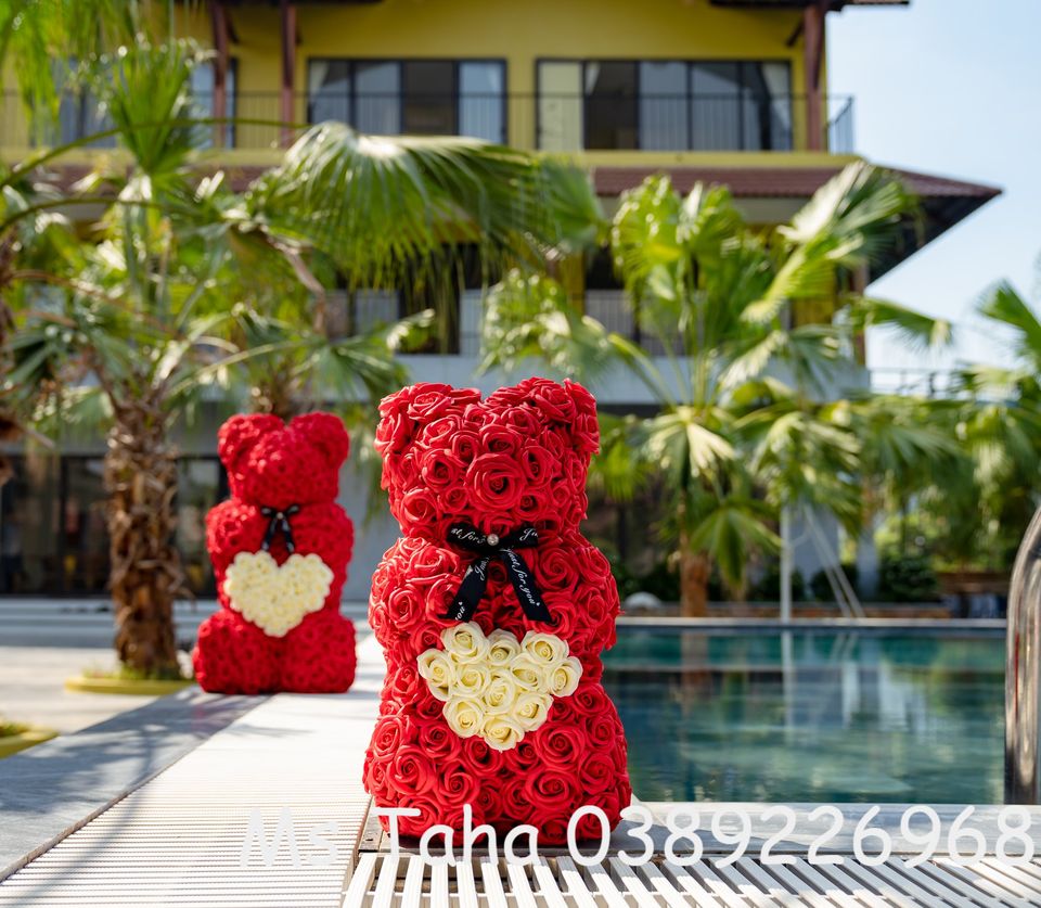Hoa Gấu Teddy Trái Tim 3X