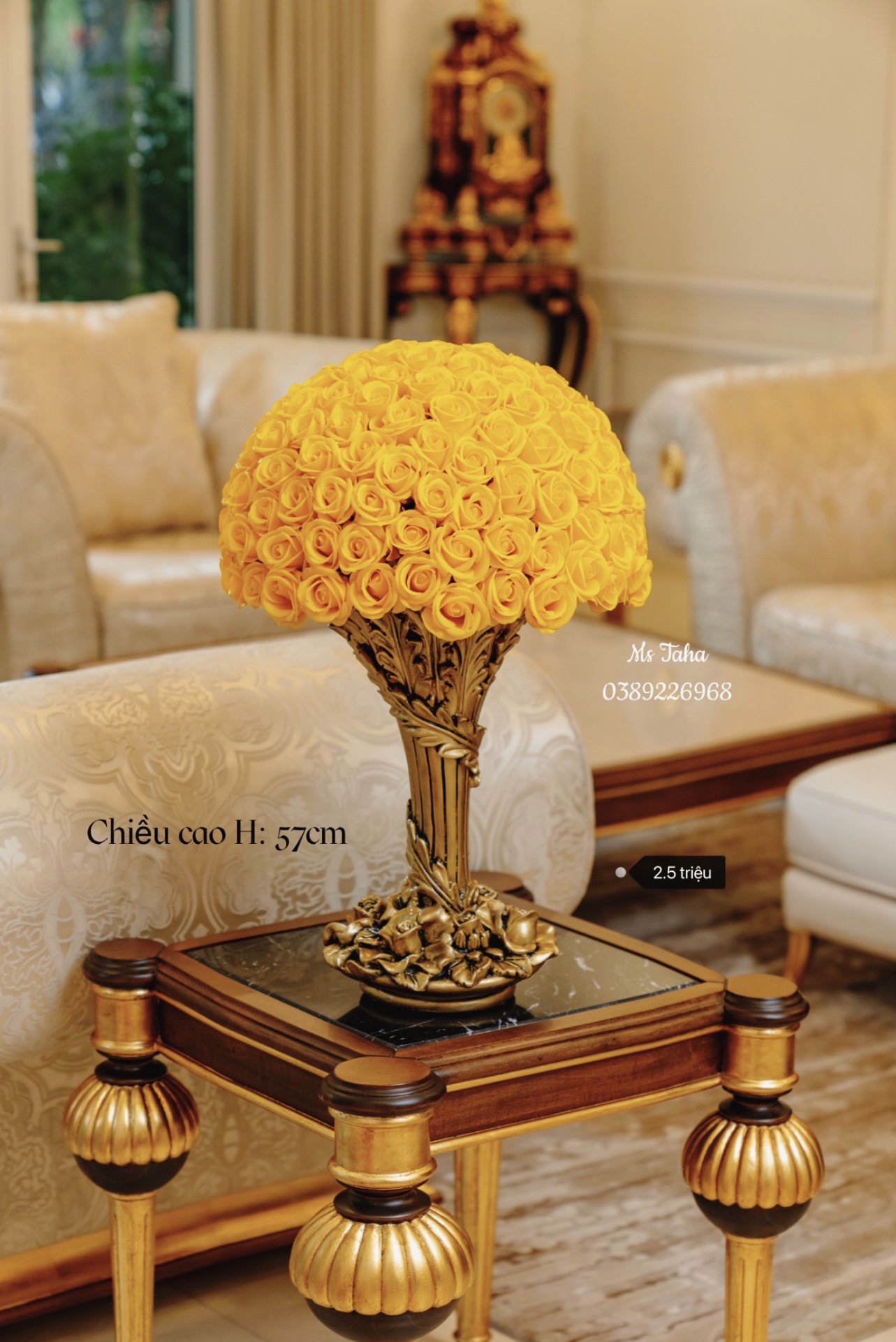 Bình Hoa Hồng Châu Âu 2.5X-Vàng