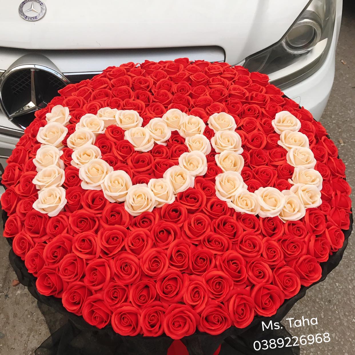 200 bông tròn-chữ I LOVE U